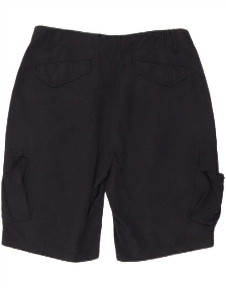 FILA Mens Cargo Shorts Pequeno W32 Poliéster Preto