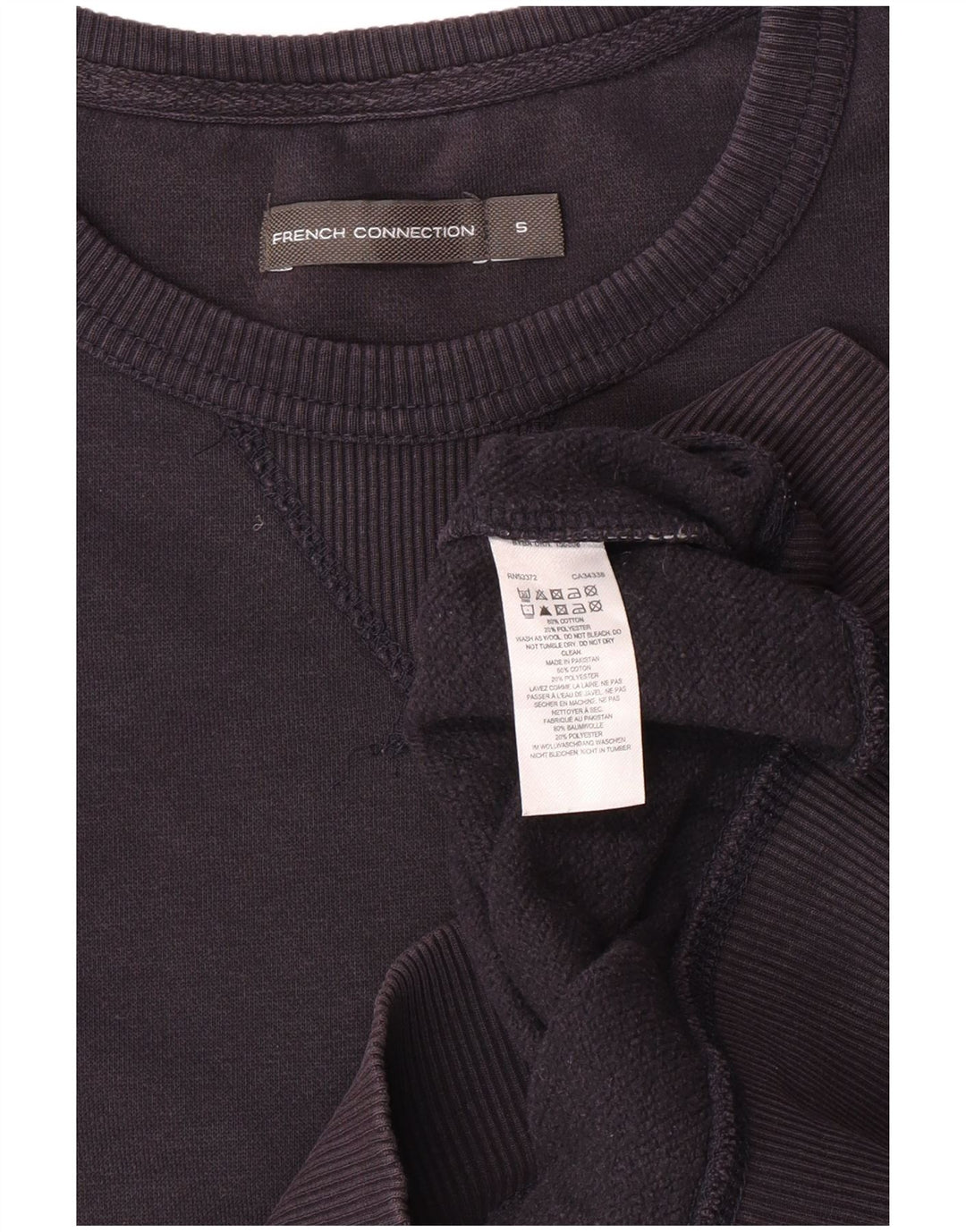 Moletom masculino French Connection Jumper pequeno algodão azul marinho