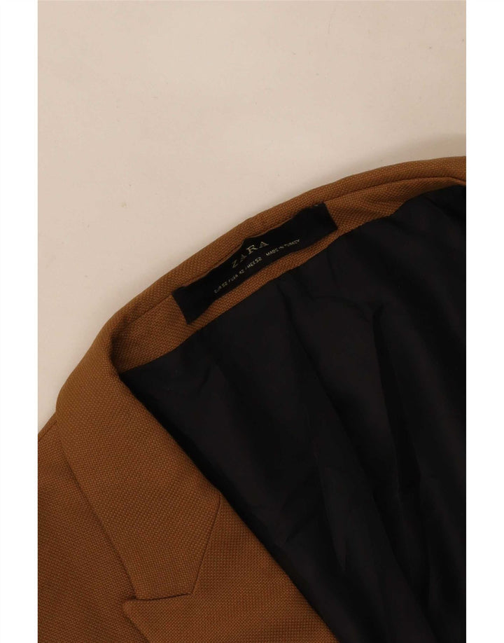 Jaqueta blazer masculina Zara com 1 botão EU 52 grande marrom