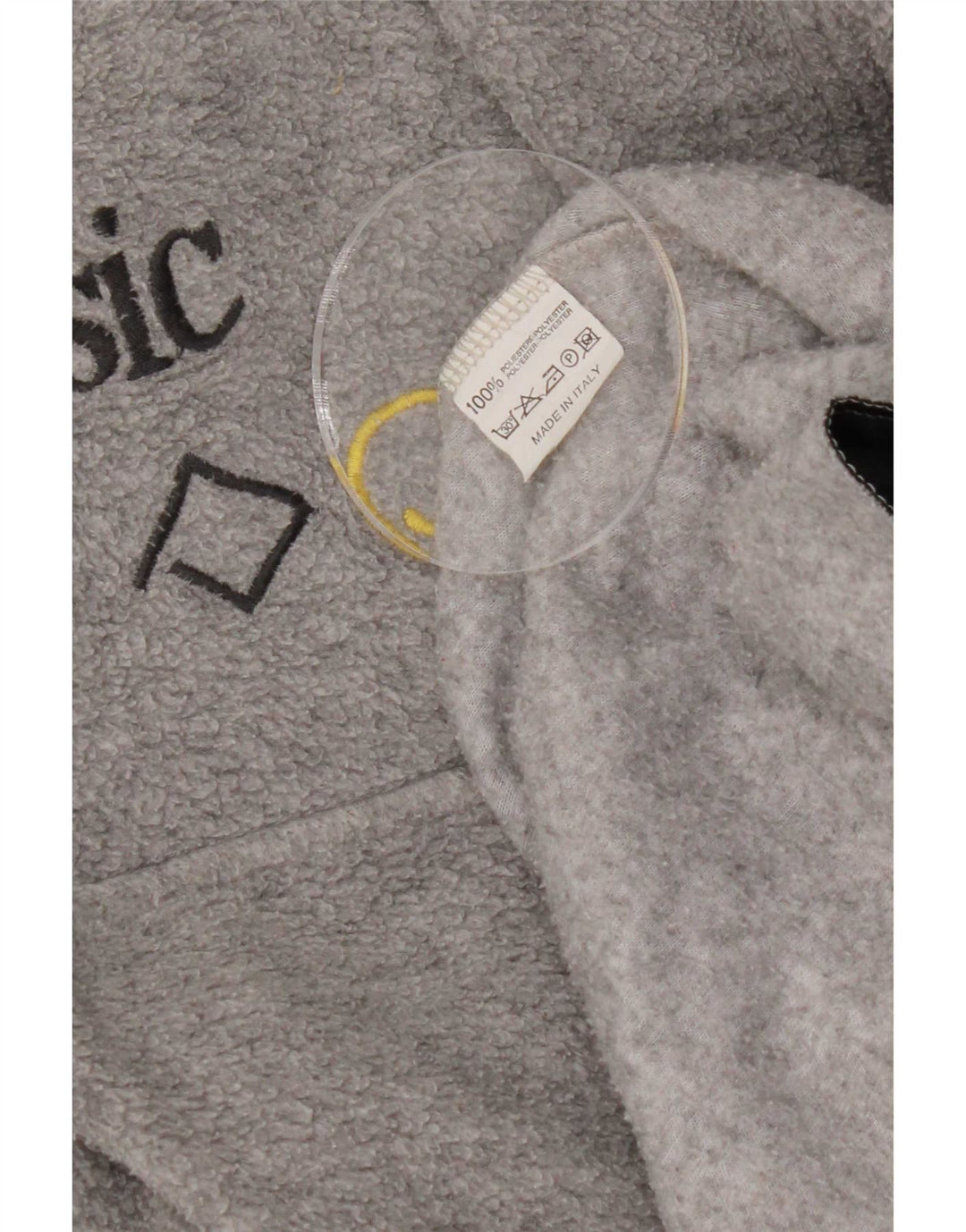 Jumper básico de lã com pescoço e zíper masculino grande poliéster geométrico cinza