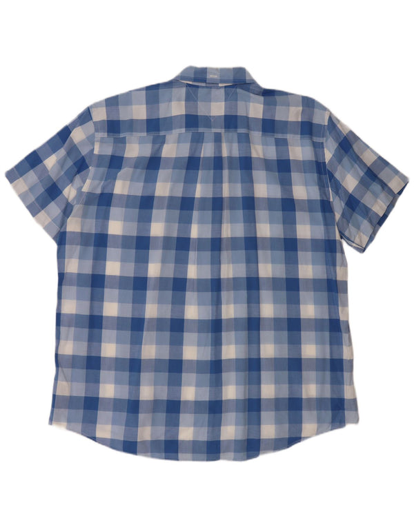 Camisa masculina de manga curta Tommy Hilfiger XL azul xadrez algodão