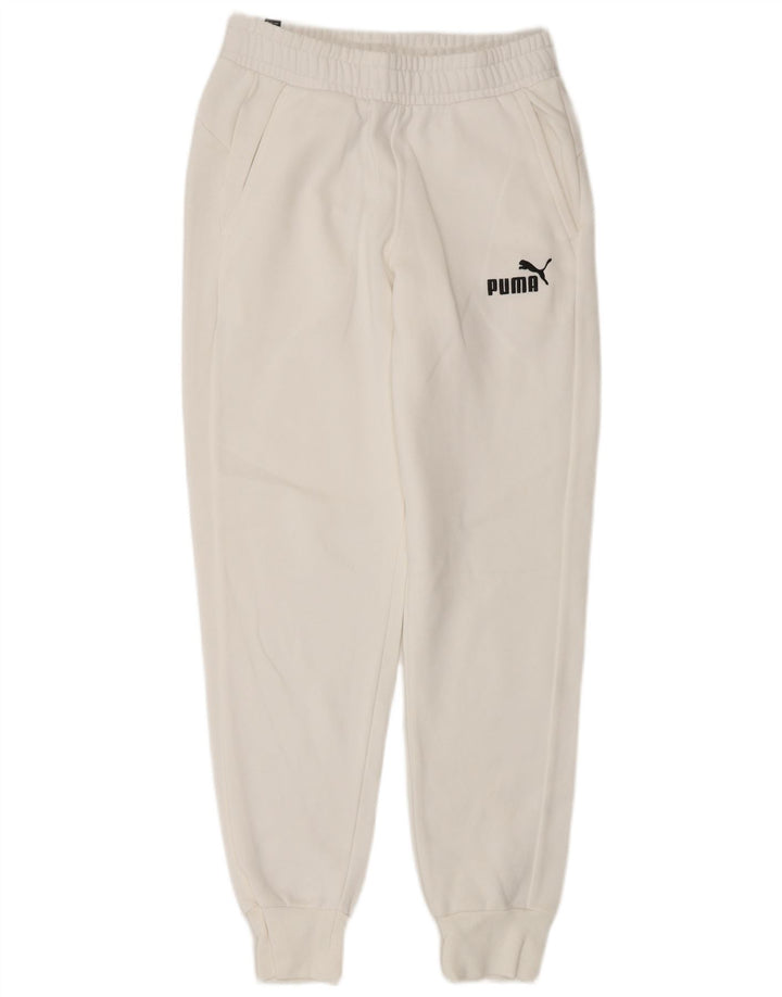 Calça de treino masculina Puma Joggers pequeno branco