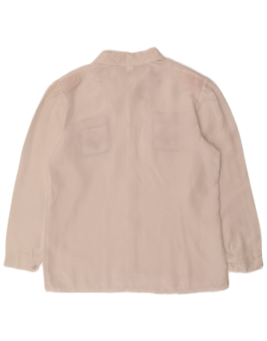 Blusa feminina vintage UK 14 médio floral branco