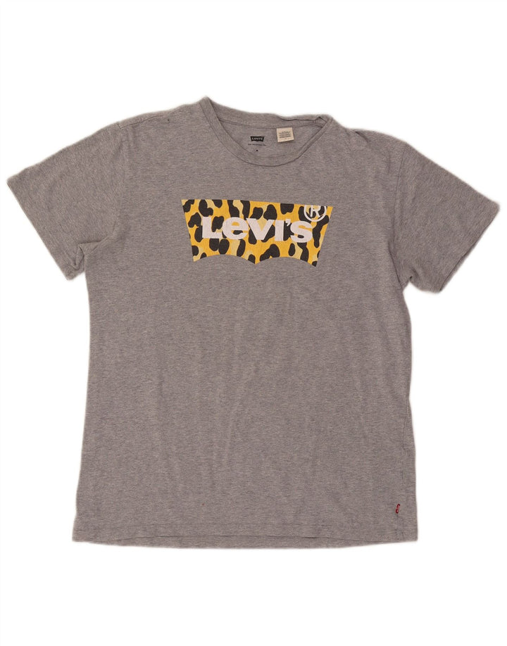 Camiseta feminina gráfica LEVI'S com estampa animal cinza médio