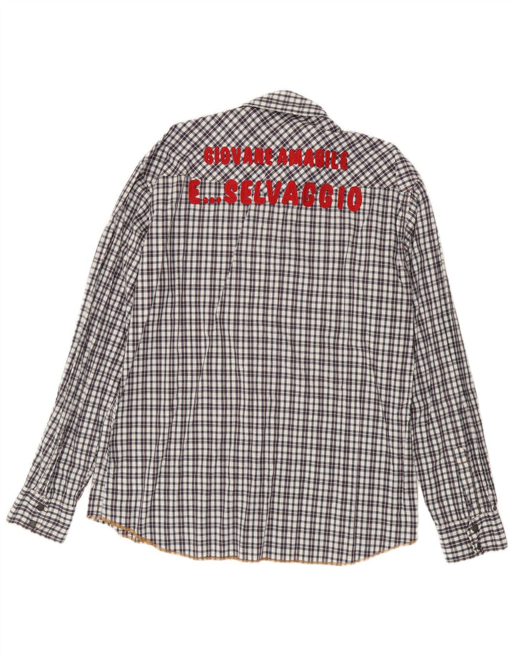 Camisa gráfica masculina Scotch & Soda 2XL algodão xadrez preto