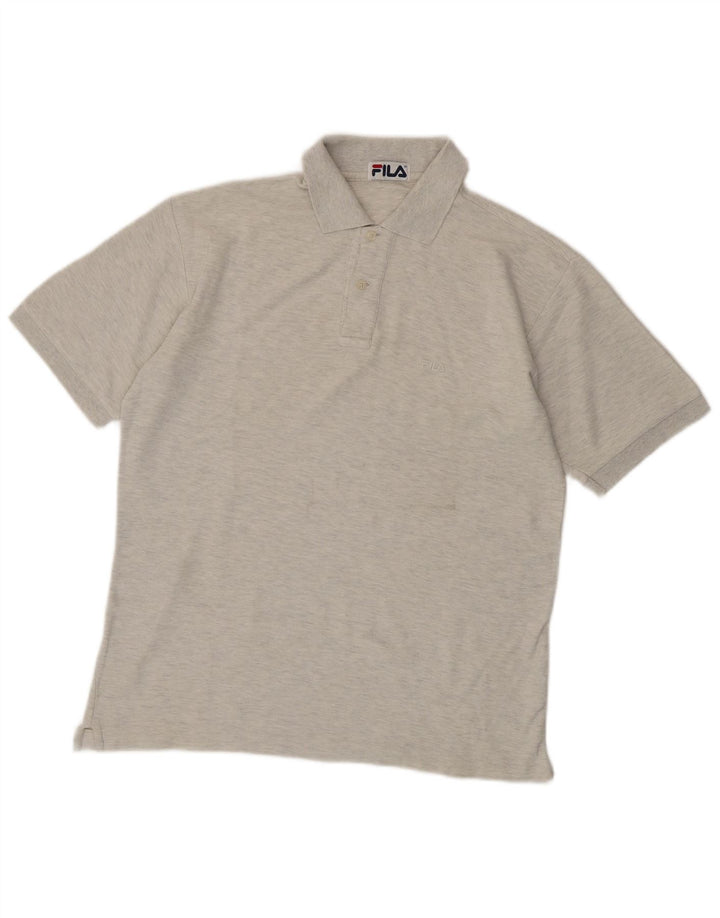 Camisa polo masculina Fila IT 48 algodão cinza médio