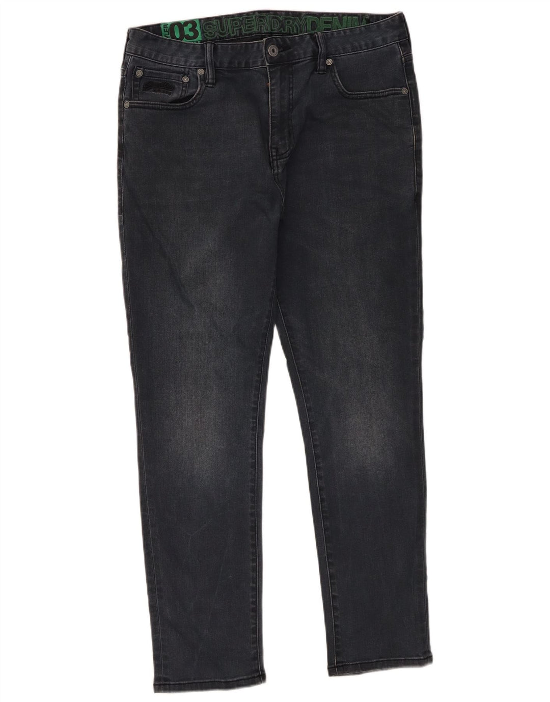 Jeans Superdry Masculino Slim W34 L27 Algodão Preto