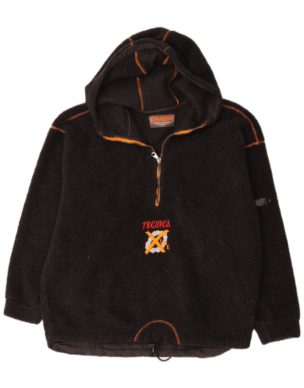 Suéter de lã com capuz gráfico masculino Tecnica XL preto