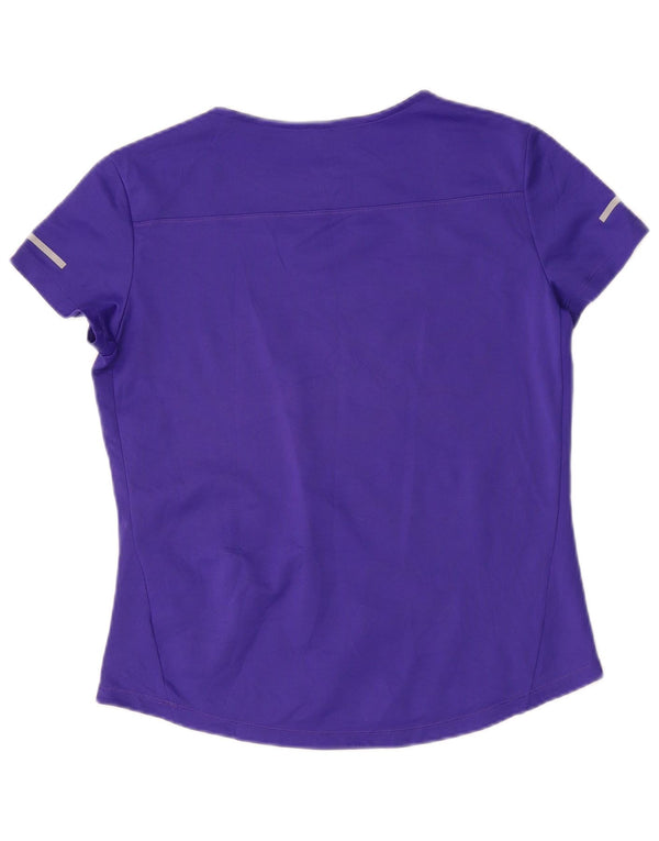 Adidas Womens Climalite T-Shirt Top UK 16 Grande Roxo Poliéster