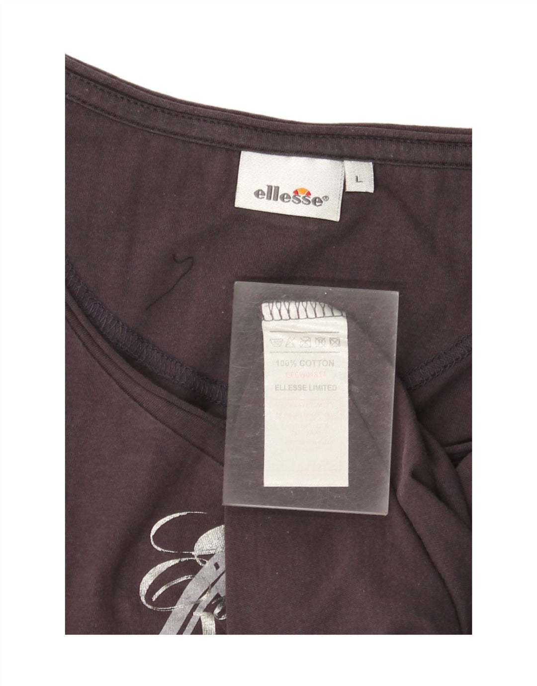 Camiseta feminina gráfica ELLESSE UK 14 grande algodão azul marinho