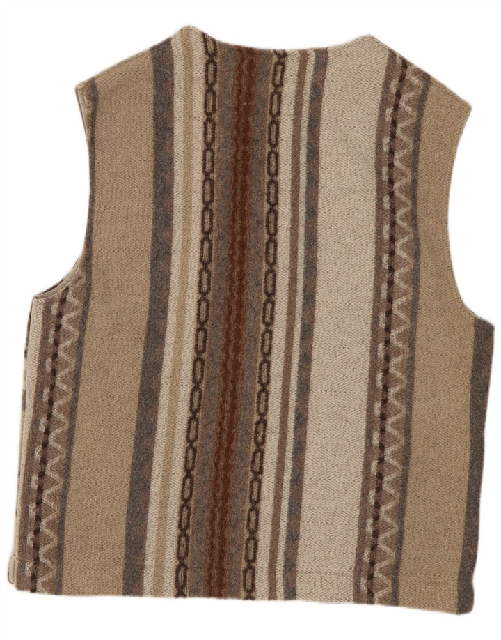 Colete utilitário masculino vintage UK 38 lã geométrica cinza médio