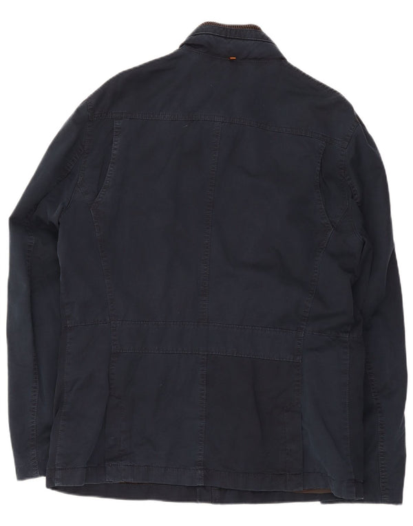 Jaqueta utilitária masculina com capuz Hugo Boss Reino Unido 38 azul marinho médio