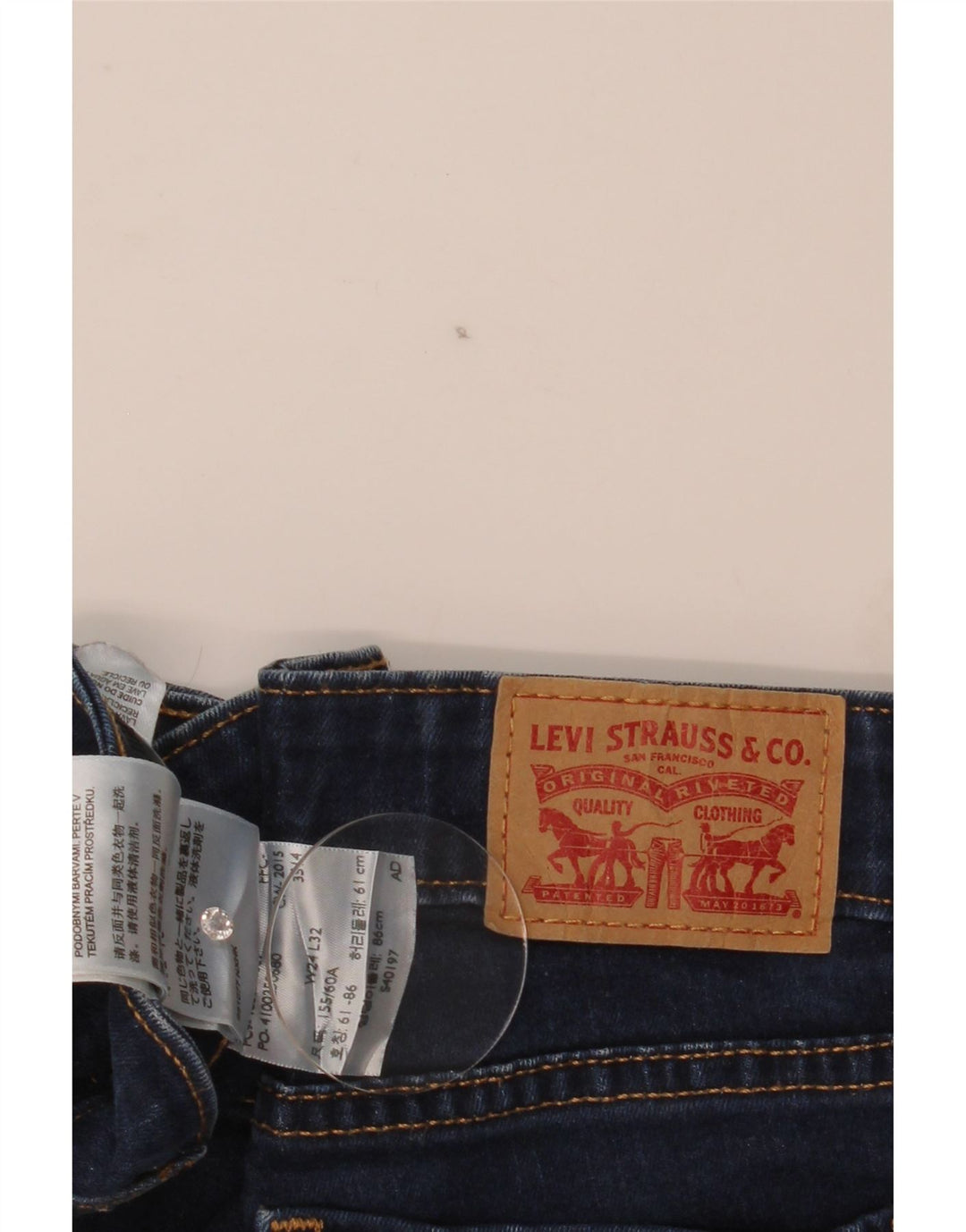 Calça jeans feminina Levi's 715 Bootcut W24 L33 azul algodão