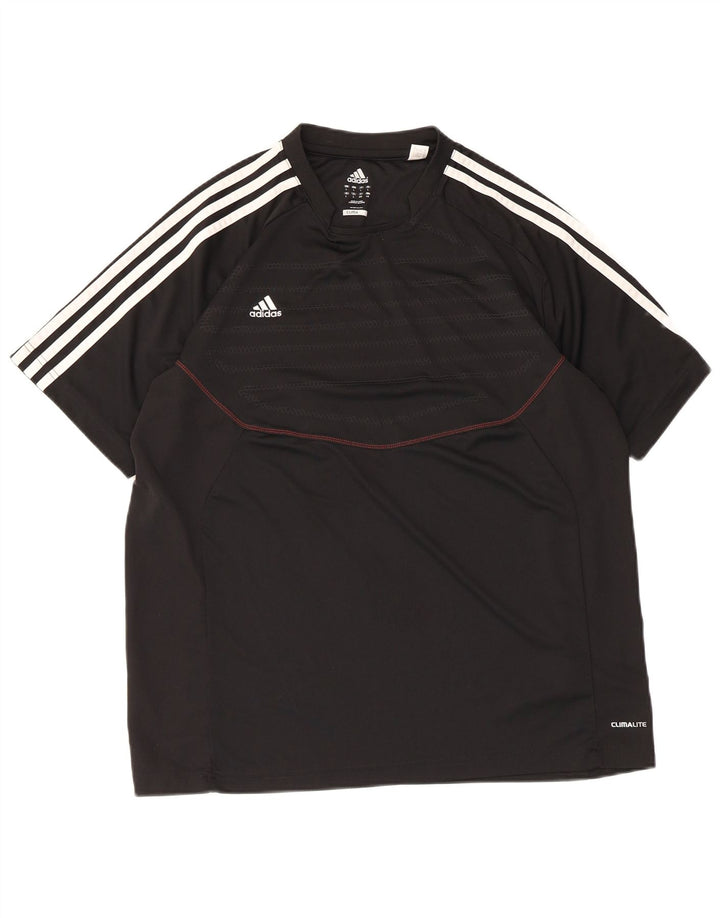 Adidas Mens Climalite Camiseta Top Grande Poliéster Preto