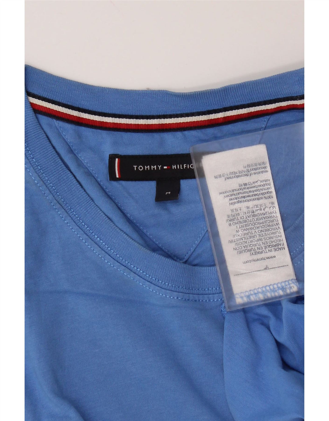 Camiseta masculina Tommy Hilfiger Top médio algodão azul