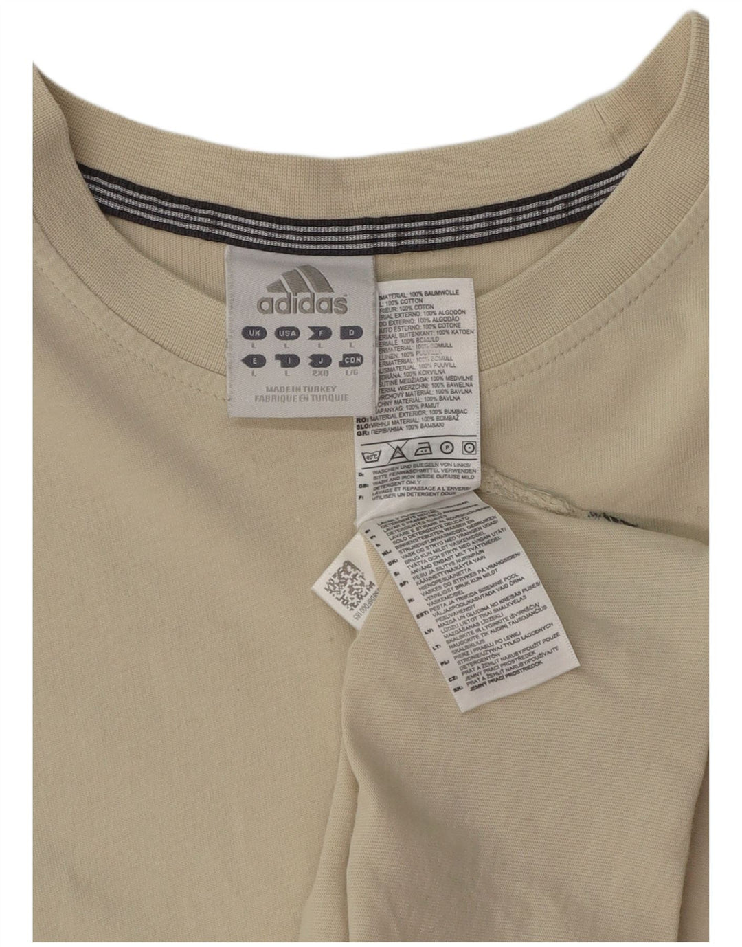 Camiseta masculina Adidas grande algodão bege