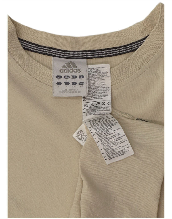 Camiseta masculina Adidas grande algodão bege