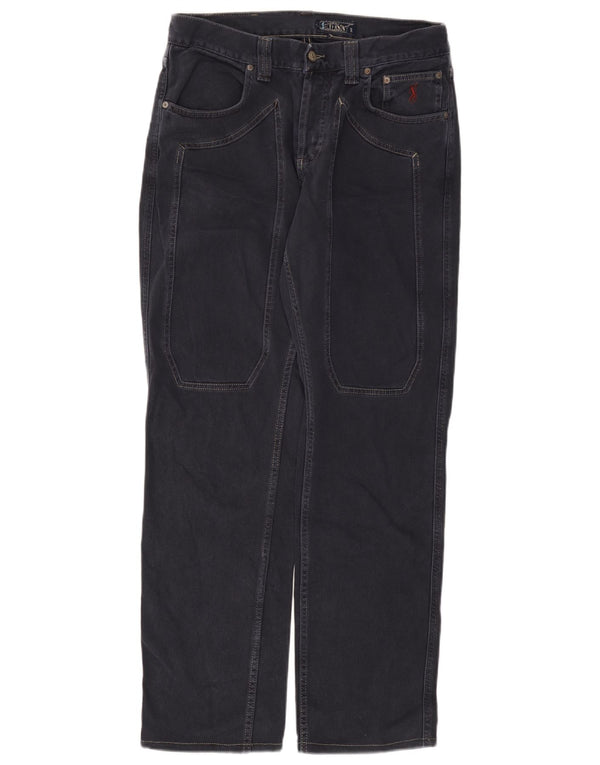 Calça casual reta masculina Jeckerson W34 L31 algodão azul marinho