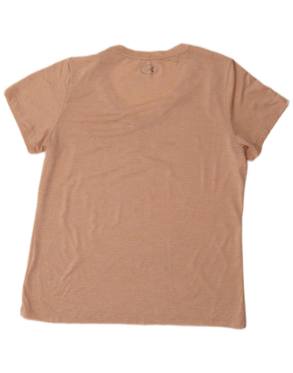 Camiseta feminina Under Armour Heat Gear grande rosa manchada