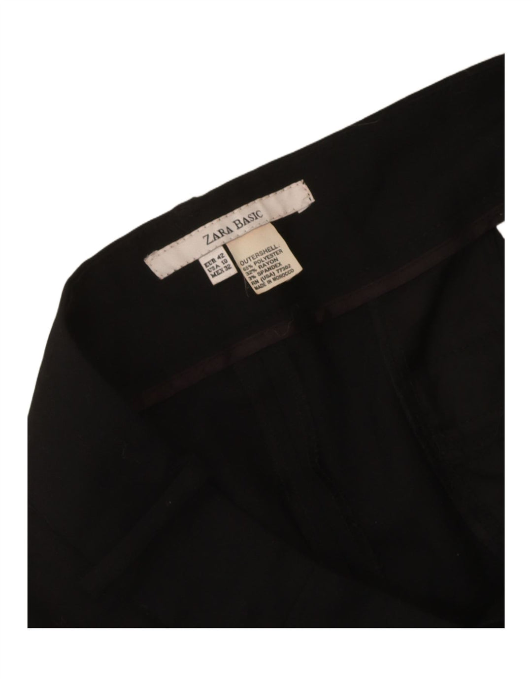 Zara Calça Chino Feminina Slim EU 42 Grande W32 L30 Poliéster Preto