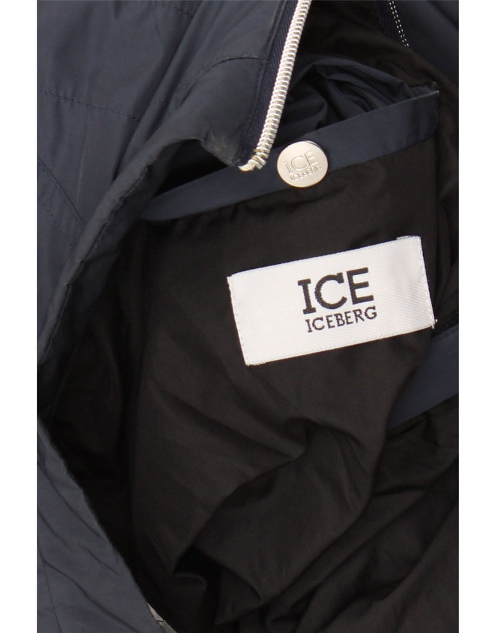 ICEBERG Mens Padded Jacket IT 52 XL Navy Blue Polyester Vintage Iceberg and Second-Hand Iceberg from Messina Hembry 