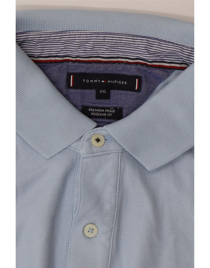 Camisa polo masculina TOMMY HILFIGER de ajuste regular 2XL azul