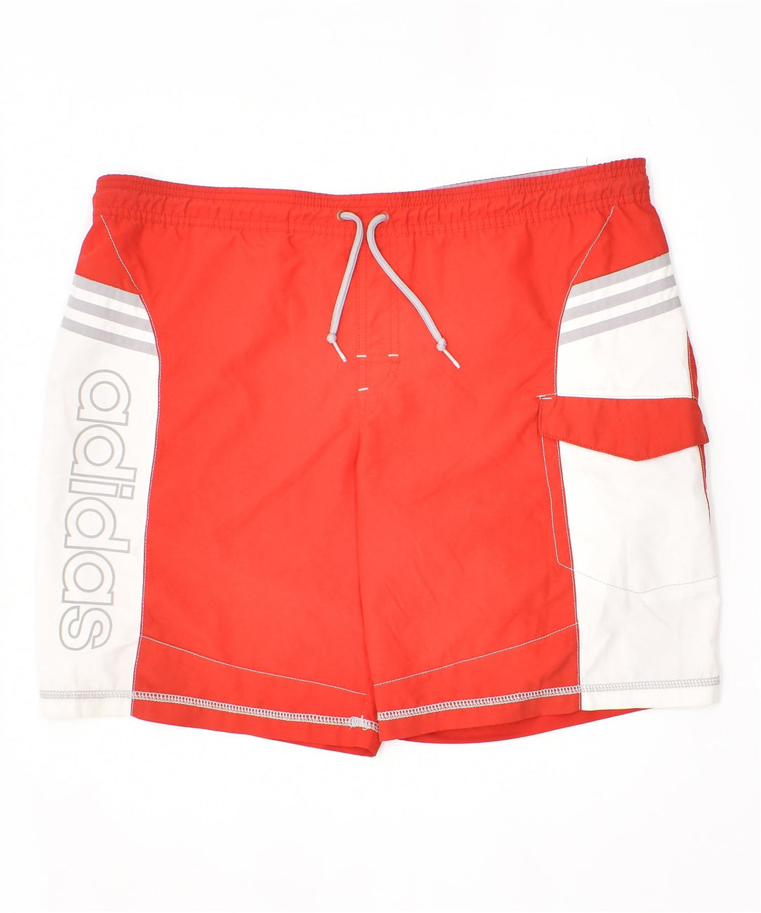 Shorts de natação masculinos ADIDAS em poliéster vermelho médio