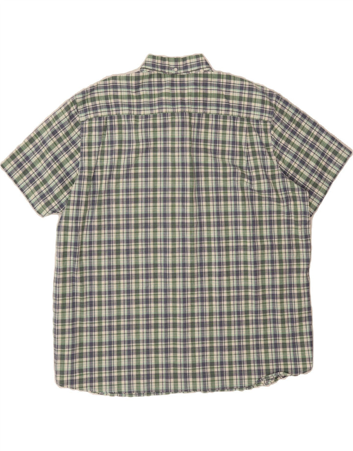 L.L.BEAN Camisa masculina de manga curta com ajuste tradicional 2XL algodão xadrez verde