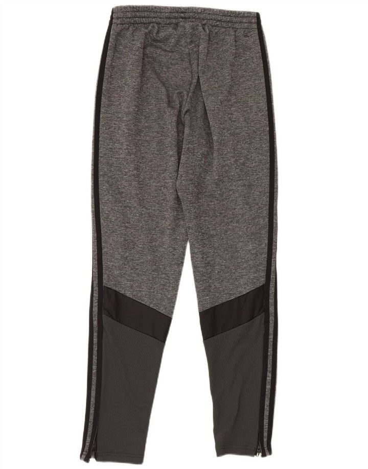 Calça de treino masculina Adidas pequena cinza colorblock poliéster
