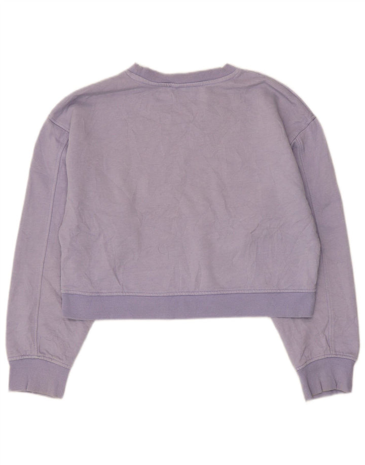 Zara Womens Crop Sweatshirt Jumper Reino Unido 14 Médio Roxo
