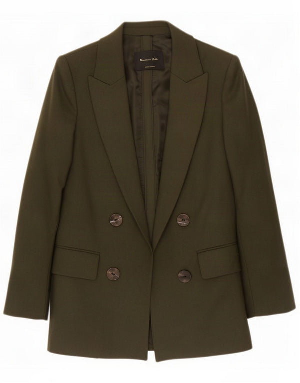 Jaqueta Blazer aberta feminina Massimo Dutti UE 38 pequena lã cáqui