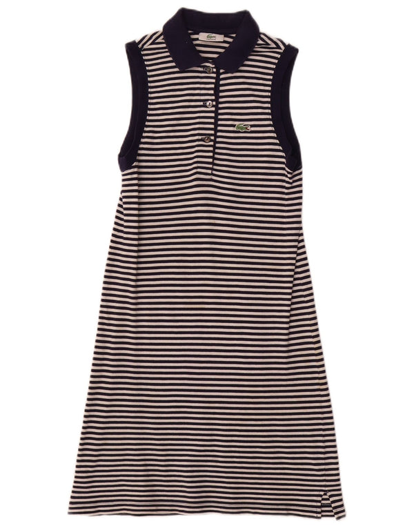 Lacoste Vestido polo sem mangas para menina 11-12 anos azul marinho listrado