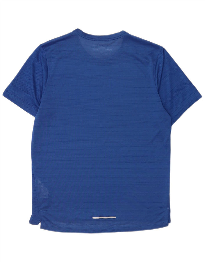 Nike Mens Dri Fit Camiseta Top Médio Azul Listrado Poliéster