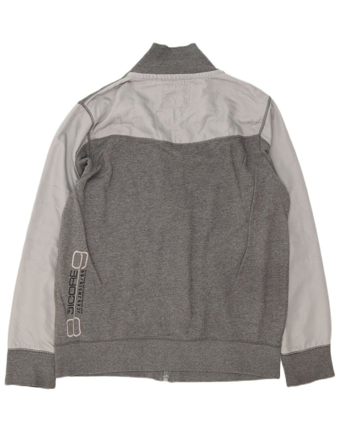 Jaqueta masculina de agasalho gráfico Jack & Jones XL cinza colorblock algodão