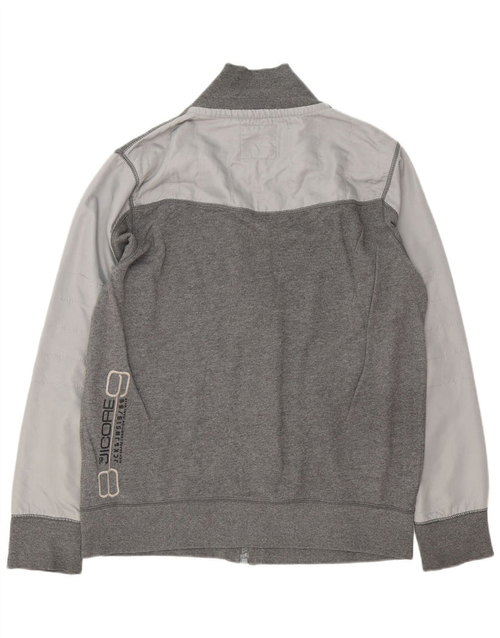 Jaqueta masculina de agasalho gráfico Jack & Jones XL cinza colorblock algodão