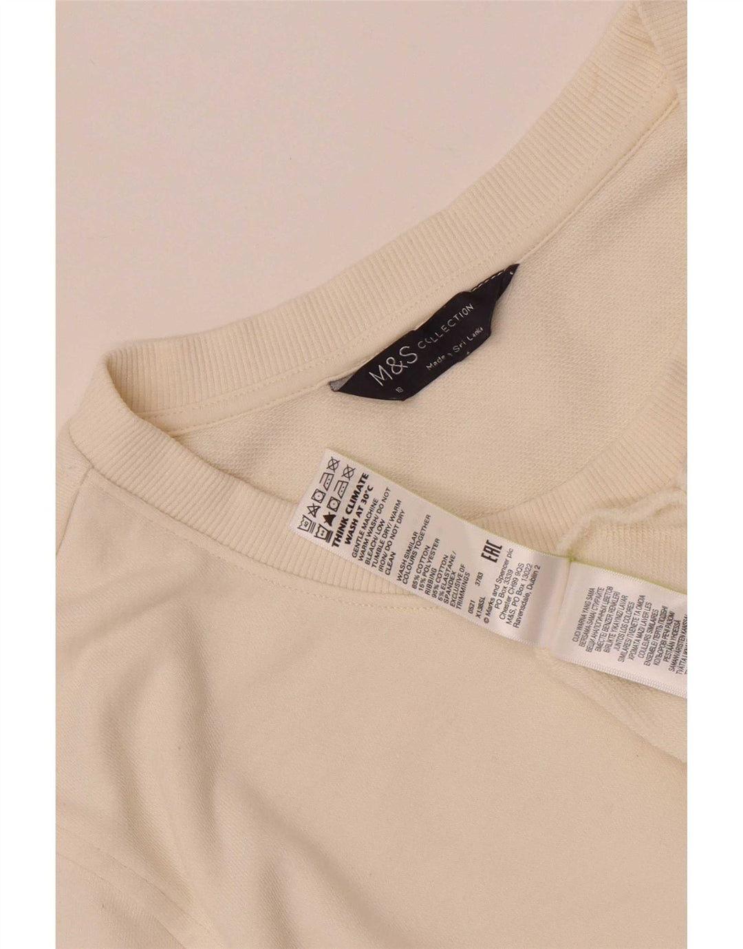 Suéter feminino Marks & Spencer UK 18 XL algodão branco