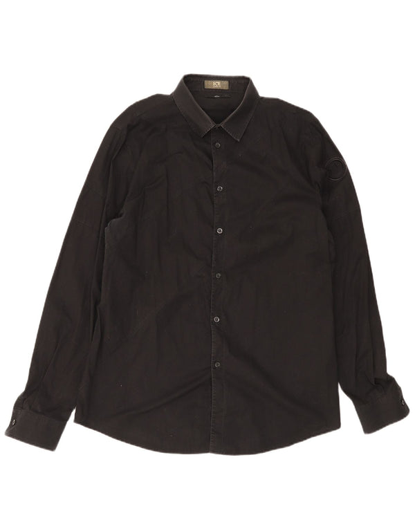 Camisa masculina Iceberg Slim Fit XL algodão preto