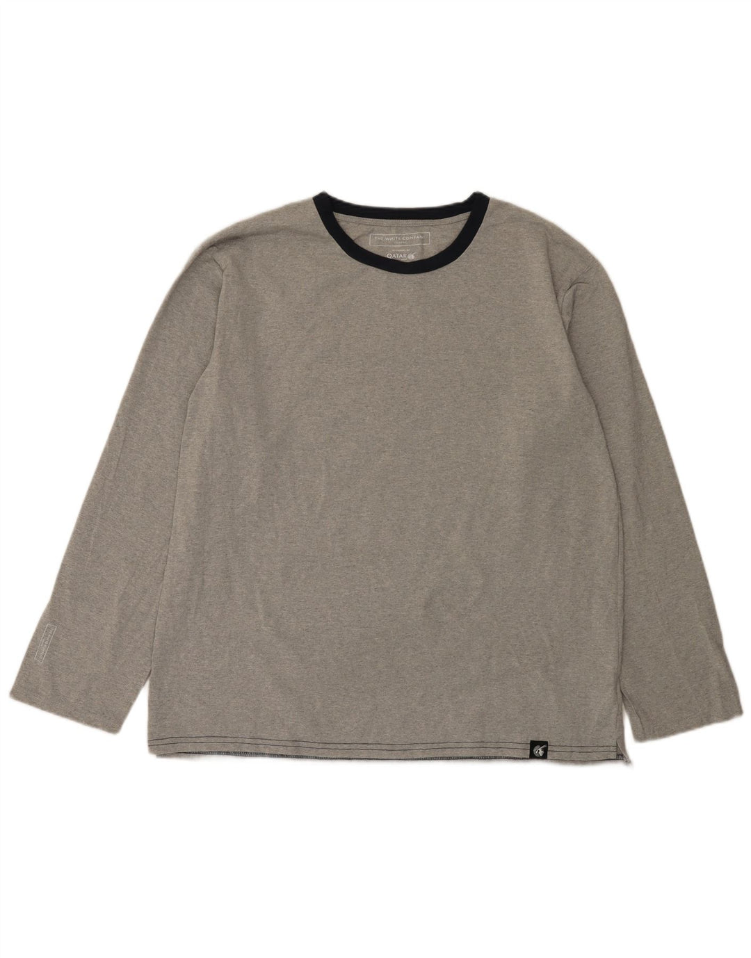 Camiseta masculina The White Company manga comprida grande cinza colorblock poliéster