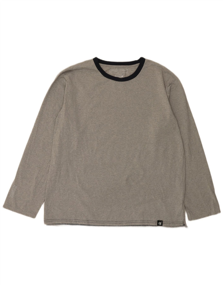 Camiseta masculina The White Company manga comprida grande cinza colorblock poliéster