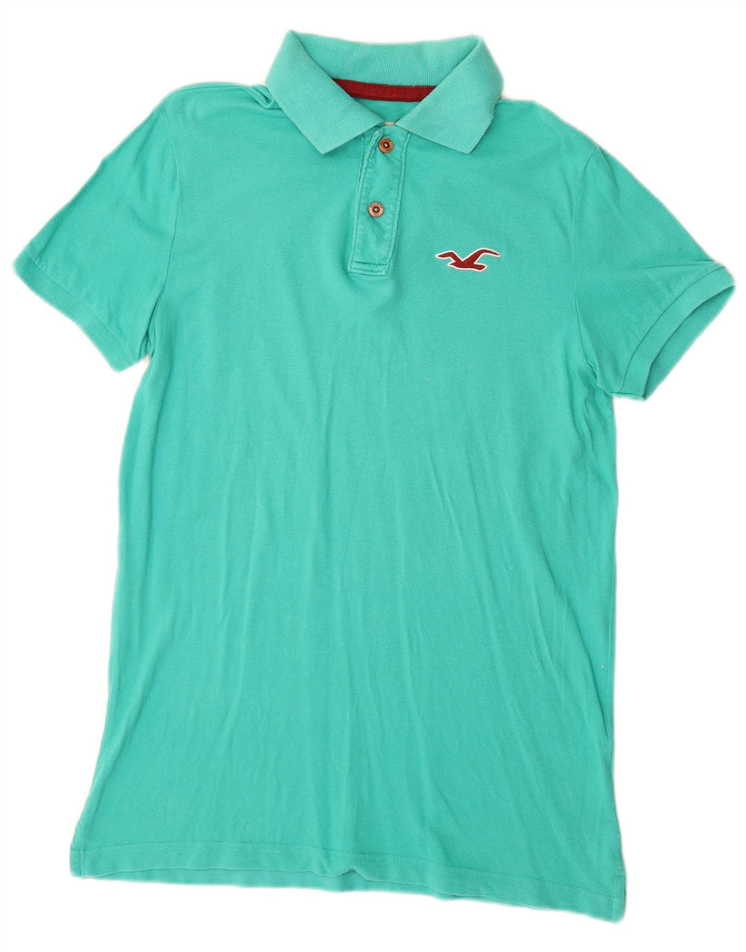 Camisa polo masculina Hollister pequena turquesa