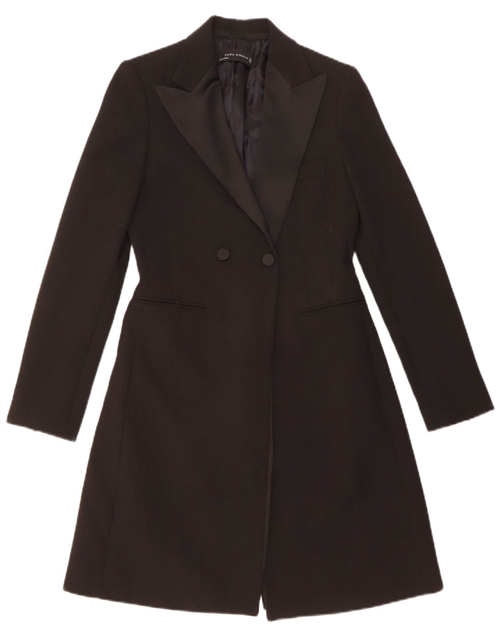 Casaco feminino ZARA com peito duplo Reino Unido 10 pequeno preto