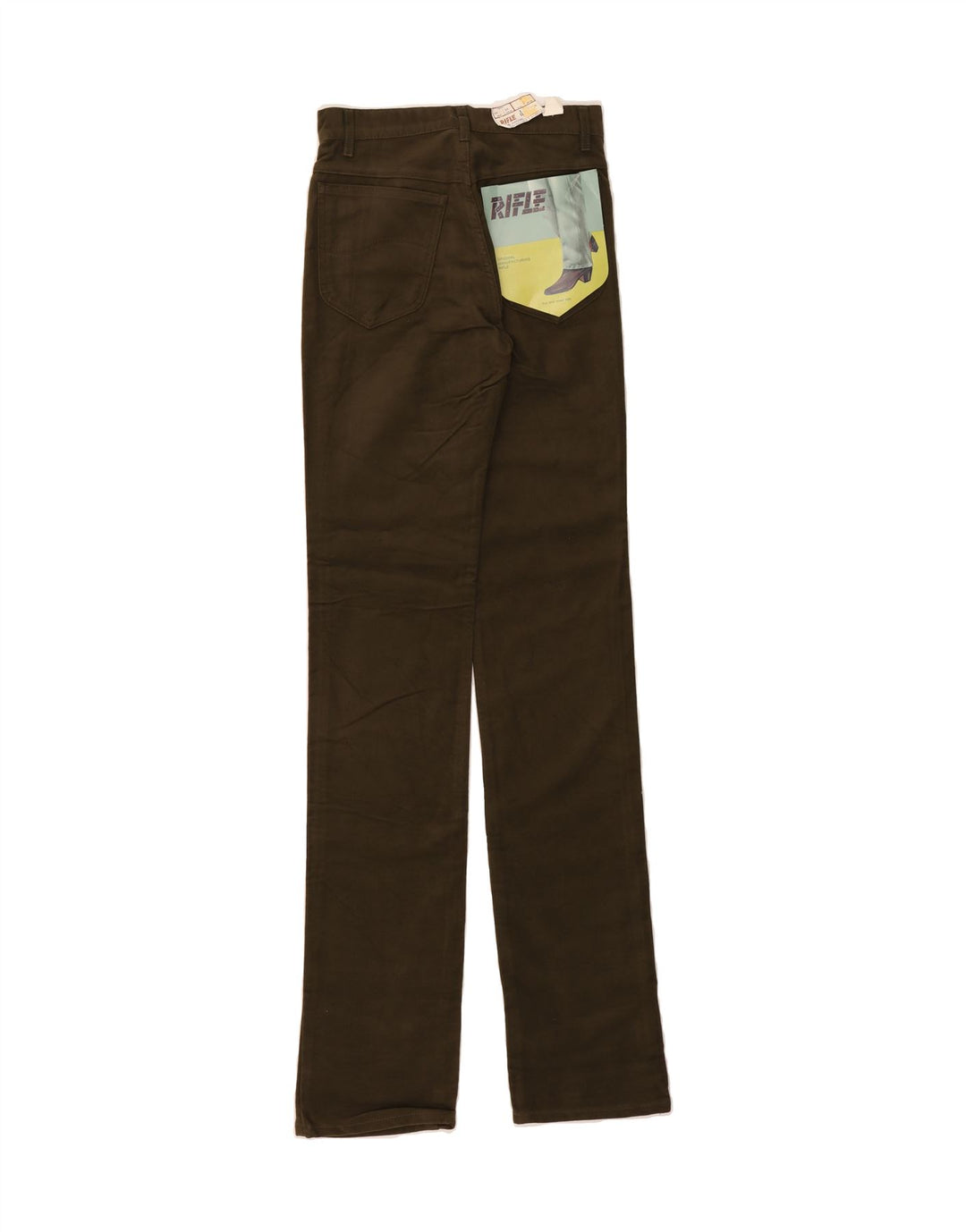 RIFLE Womens Straight Casual Trousers W26 L36 Khaki Cotton Vintage Rifle and Second-Hand Rifle from Messina Hembry 