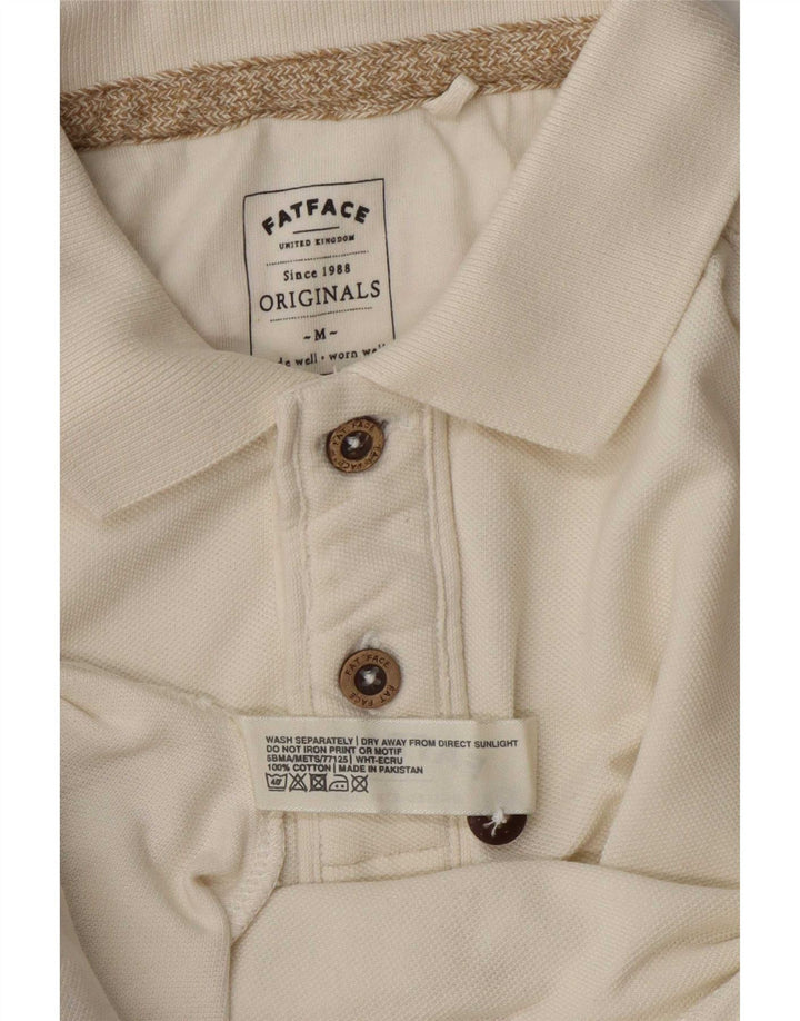 Camisa polo masculina Fat Face de algodão branco médio