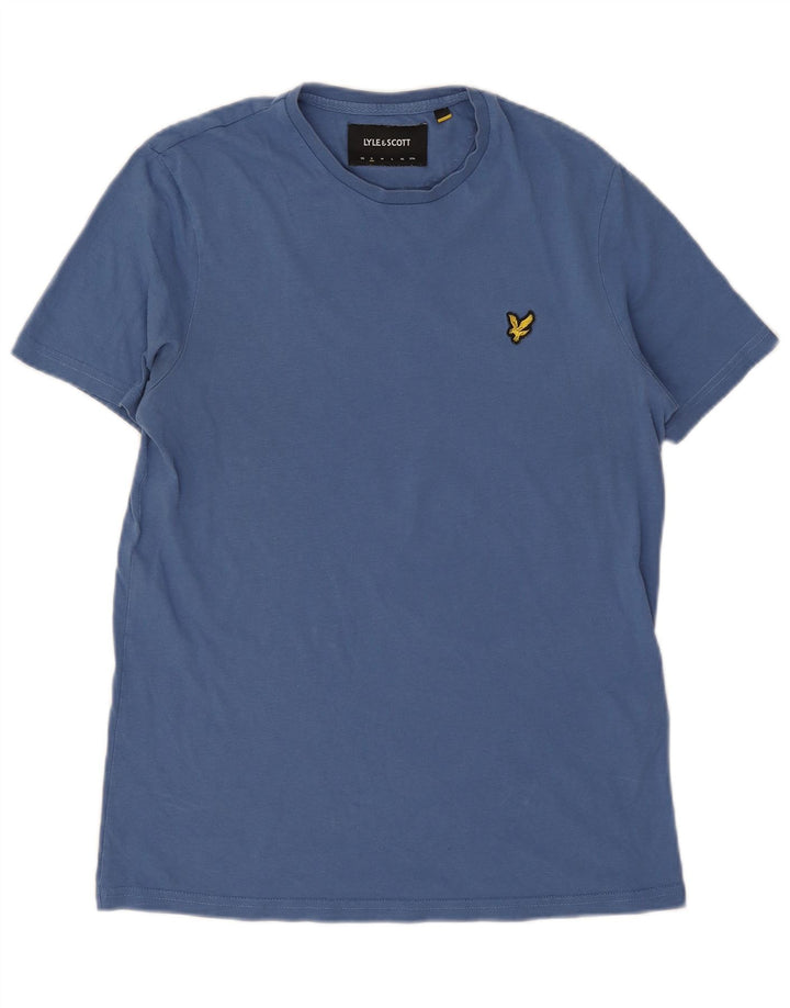 Lyle & Scott Camiseta masculina top pequeno algodão azul