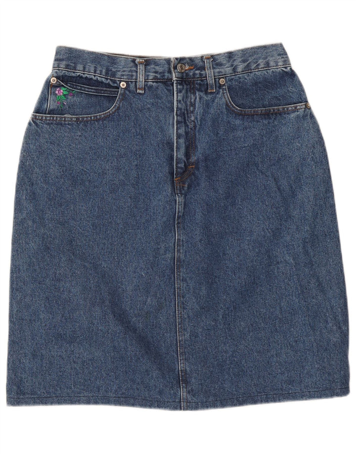 Saia jeans feminina Casucci W30 algodão azul médio