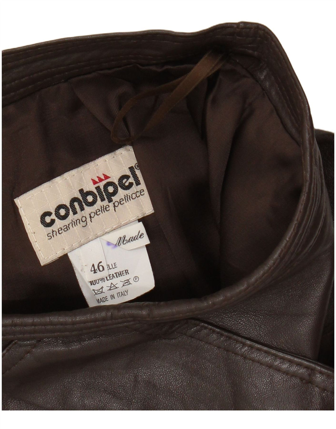Saia feminina de couro Conbipel IT 46 grande W30 couro marrom