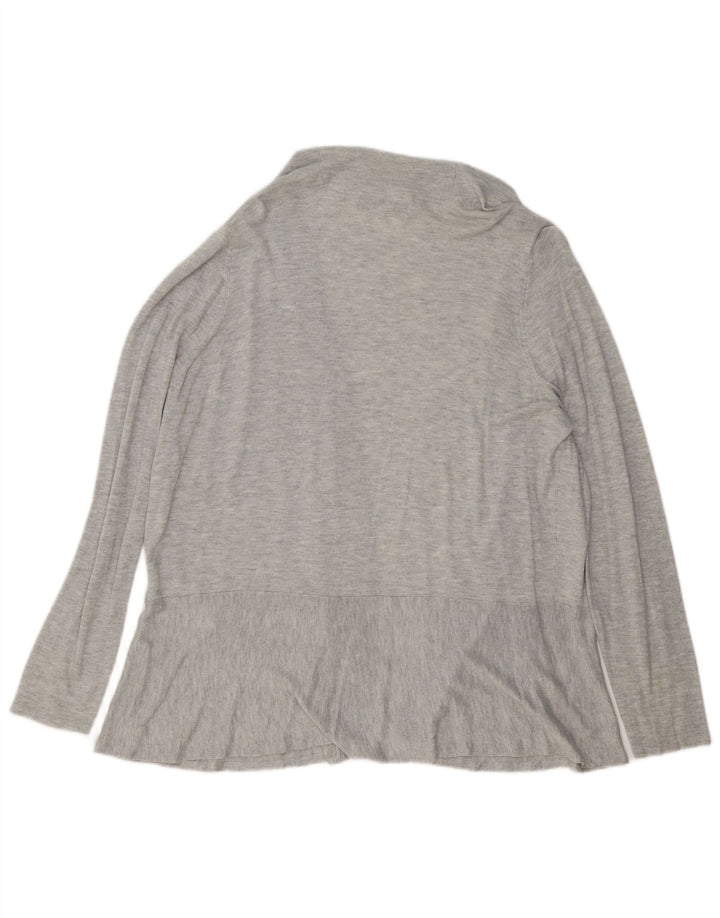 Suéter cardigã feminino aberto MARKS & SPENCER Reino Unido 20 2XL cinza manchado