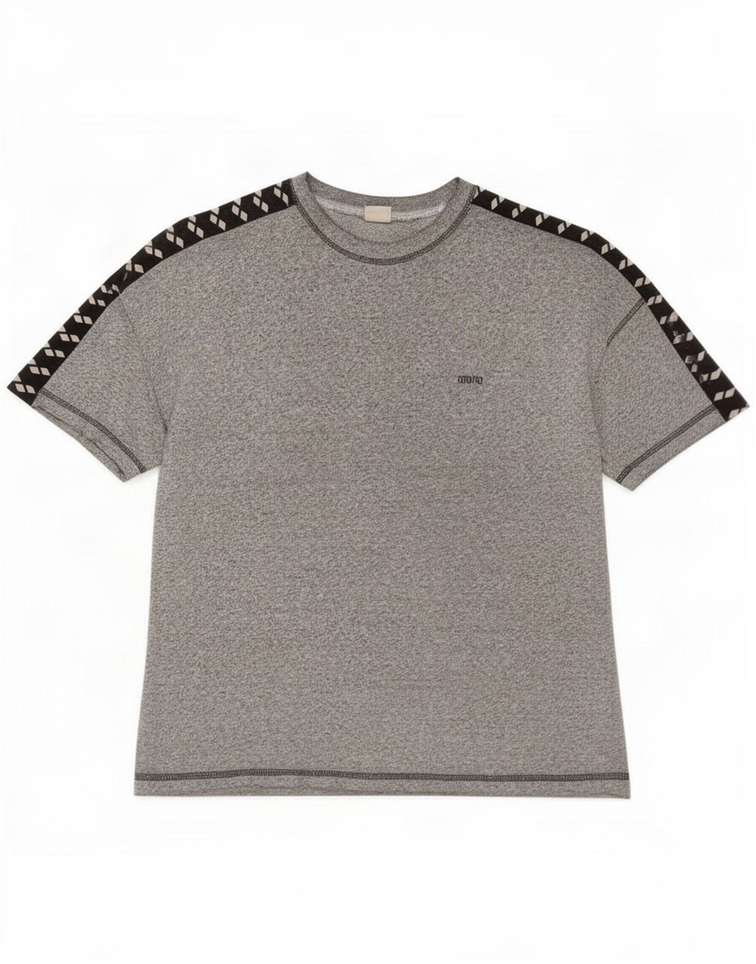 Arena Camiseta masculina gráfica Top grande bloco colorido cinza