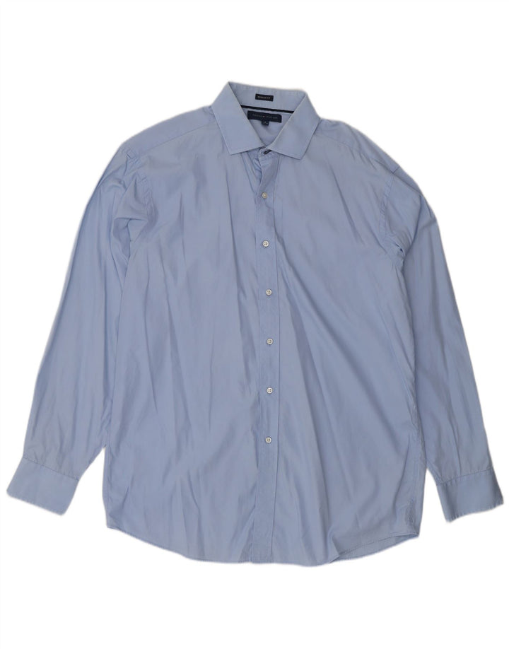 Camisa masculina Tommy Hilfiger Regular Fit tamanho 16 grande azul