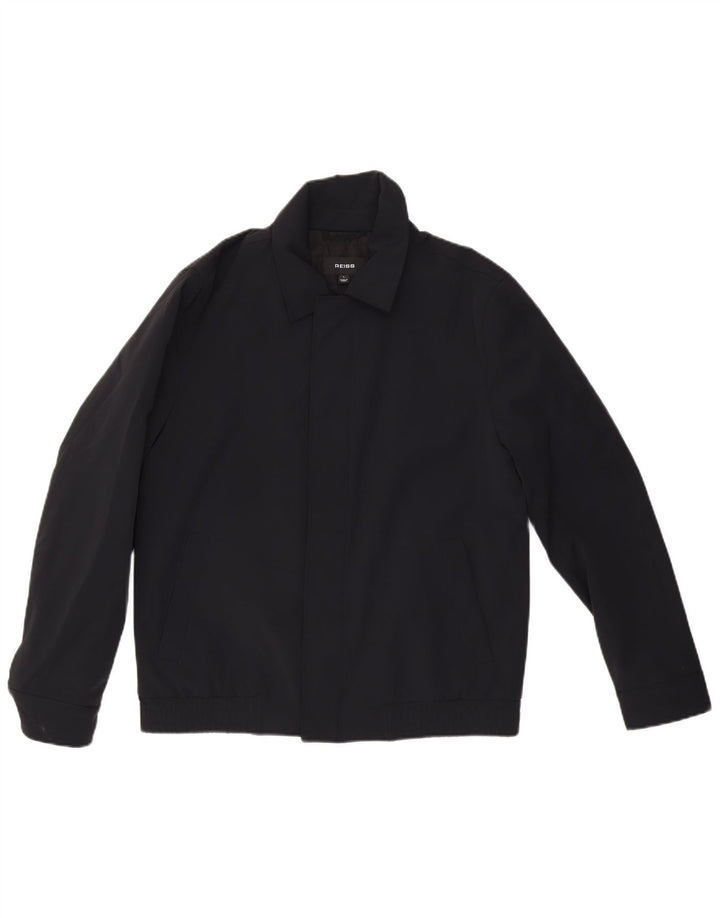 Jaqueta bomber masculina Reiss UK 40 grande poliéster preto
